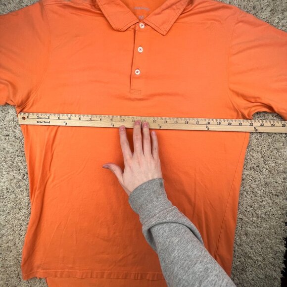 B Draddy Polo Shirt Mens Medium Short Sleeve Golf Casual Orange Stretch Peru - Picture 3 of 11